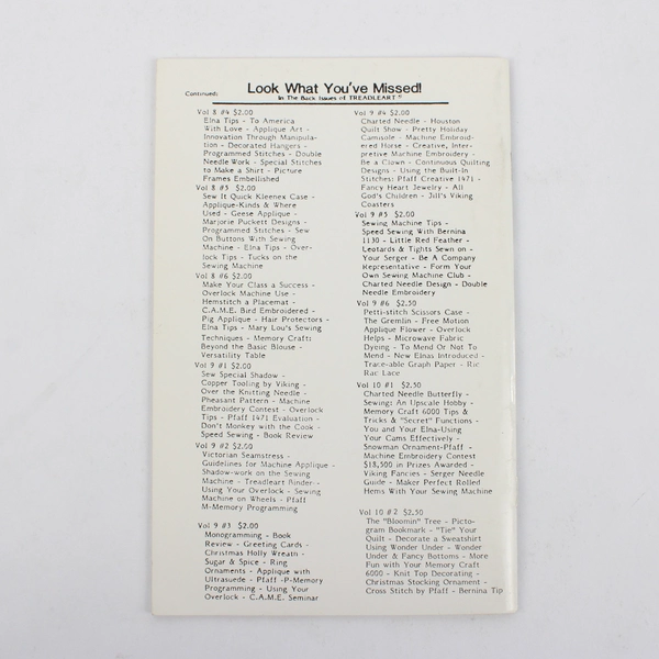 Vintage TreadleArt Magazine Volume 10 Nov/Dec 1987 Sewing Machine Art