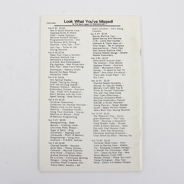 Vintage TreadleArt Magazine Volume 10 Jan/Feb 1988 Sewing Machine Art