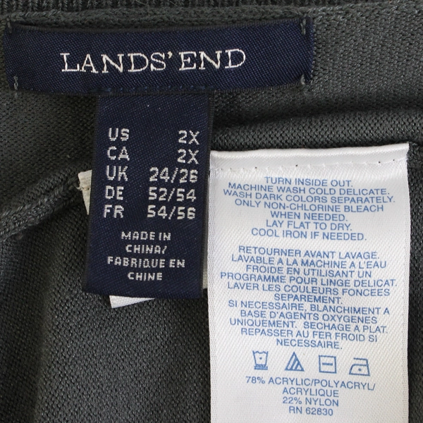 Lands' End Masonic Grand Lodge Dark Gray Button-Up Cardigan Women's Size 2X