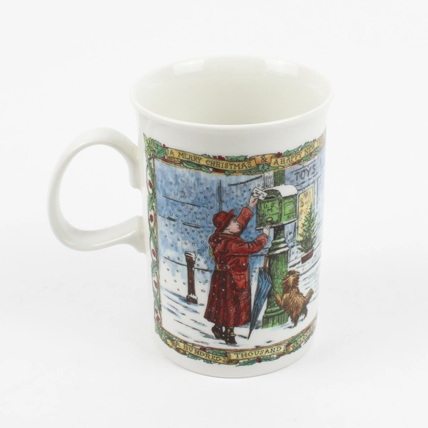 Dunoon Christmas Post Christmas Cheer Santa Clause Ceramic Mugs 4.25" Tall