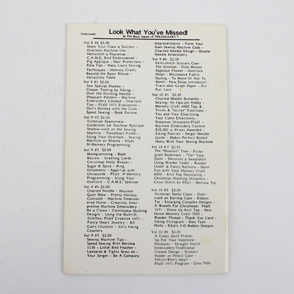 Vintage TreadleArt Magazine Volume 10 March/April 1988 Sewing Machine Art