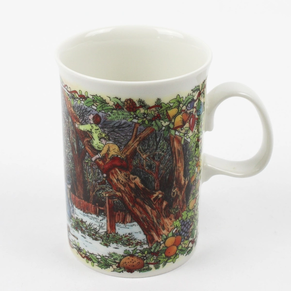 Dunoon Christmas Post Christmas Cheer Tree Ceramic Mugs 4.25" Tall