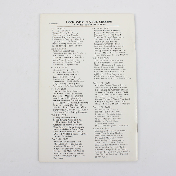 Vintage TreadleArt Magazine Volume 10 May/June 1988 Sewing Machine Art