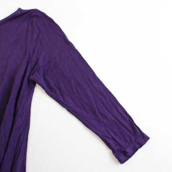 All For You Dark Purple 3/4 Sleeve T-Shirt Women's Small FLAWED