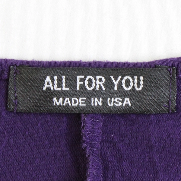 All For You Dark Purple 3/4 Sleeve T-Shirt Women's Small FLAWED