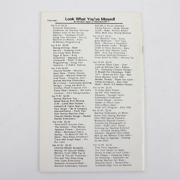 Vintage TreadleArt Magazine Volume 11 July/August 1988 Sewing Machine Art