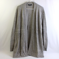 Belle by Belldini Speckled Gray Open-Knit Cardigan Women's Size 1X