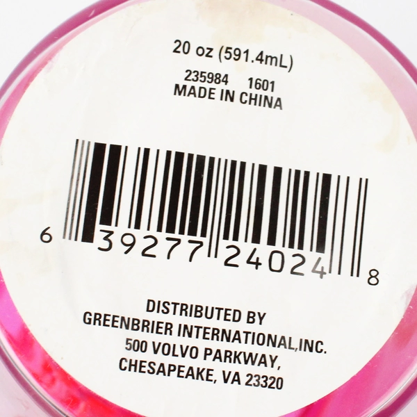 Lot Of 2 Greenbrier International Fruit Infuser Tumbler Clear Pink/Blue 20 Oz