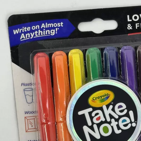Crayola Take Note Low Odor & Fine Point Permanent Markers 8 Different Colors NIP