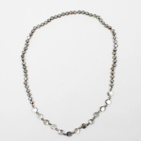 Freshwater Pearl and Mother of Pearl Necklace 13"