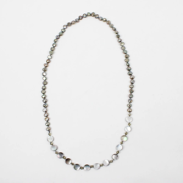 Freshwater Pearl and Mother of Pearl Necklace 13"