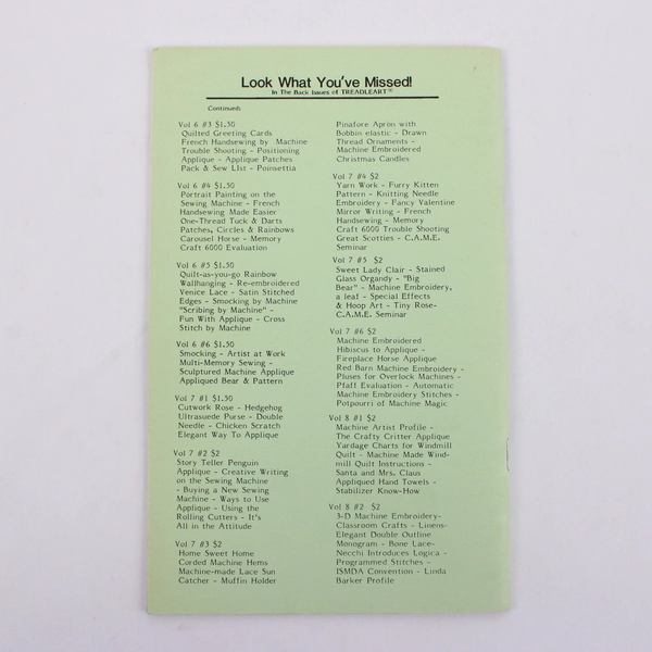 Vintage TreadleArt Magazine Volume 8 Nov/Dec 1985 Sewing Machine Art