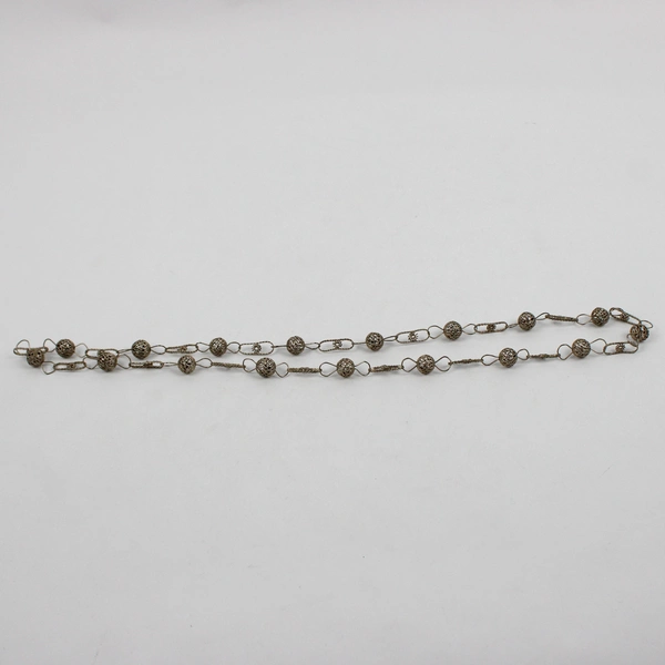 Silver Tone Filigree Ball Beaded Necklace