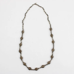 Vintage Silver Tone Bench Bead Necklace 16" Classic Design Fashion Jewelry