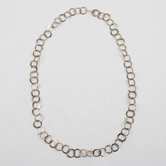 Silver Open Circle Link Chain Necklace