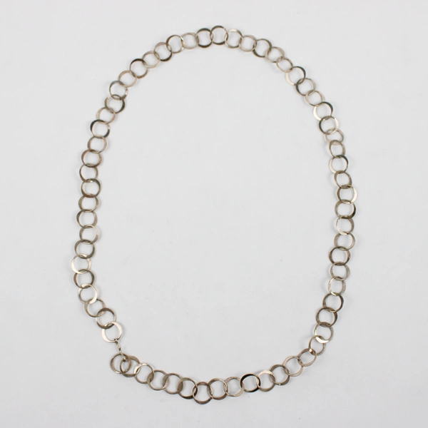 Silver Open Circle Link Chain Necklace