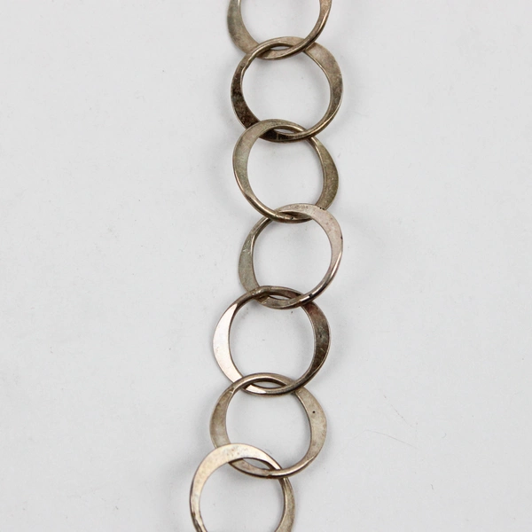 Silver Open Circle Link Chain Necklace
