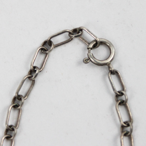 Vintage Silver Tone Necklace Red Stone Pendant 15" Fashion Jewelry