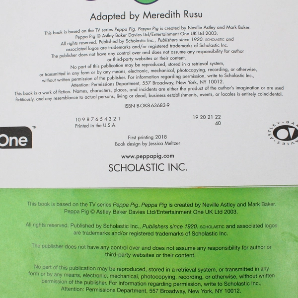 Lot of 2 Scholastic Peppa Pig Children's Books From the TV Series 2016 & 2018 PB