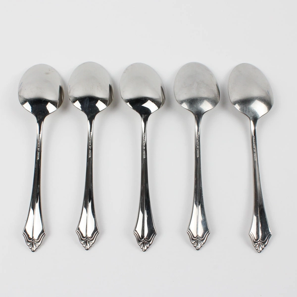 Lot Of 5 Oneida Silver Kenwood (Stainless) Flatware Soup Spoons 7.25" Long