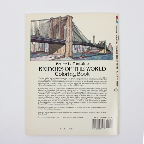 Bridges of the World Coloring Book Bruce LaFontaine 1995
