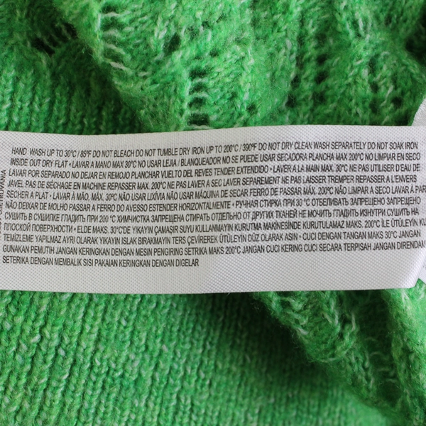 MNG Open Knit Green Sweater Women's Size Small