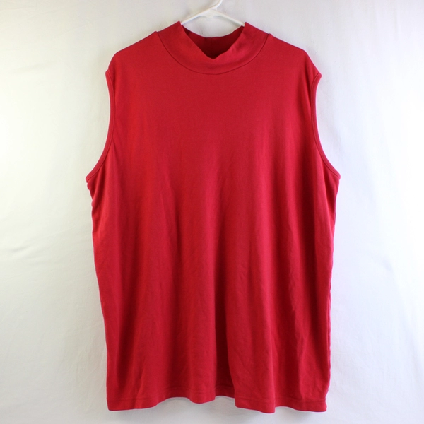 Only Necessities Cotton Blend Sleeveless Mock Neck Knit Top Women's Size 2X