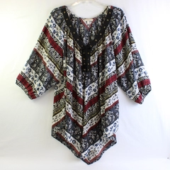 Halo Multicolor Floral 3/4-Sleeve Tunic Blouse Women's Size 3X