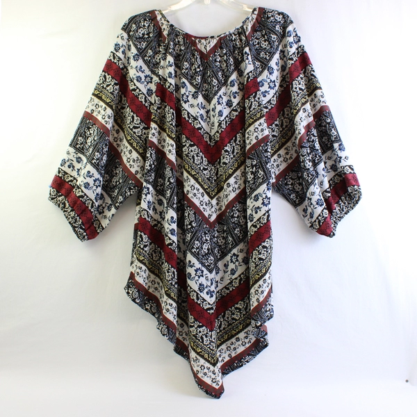 Halo Multicolor Floral 3/4-Sleeve Tunic Blouse Women's Size 3X