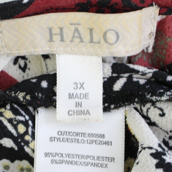 Halo Multicolor Floral 3/4-Sleeve Tunic Blouse Women's Size 3X