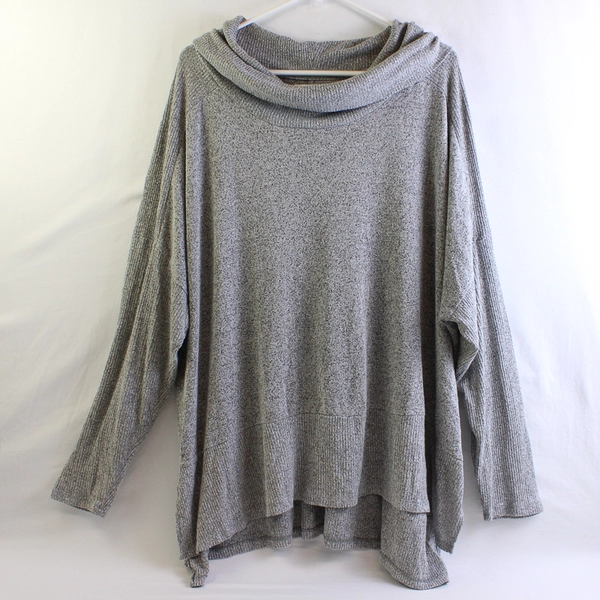Maurices Marled Knit Gray and Black Cowl Neck Sweater Women's Size 3