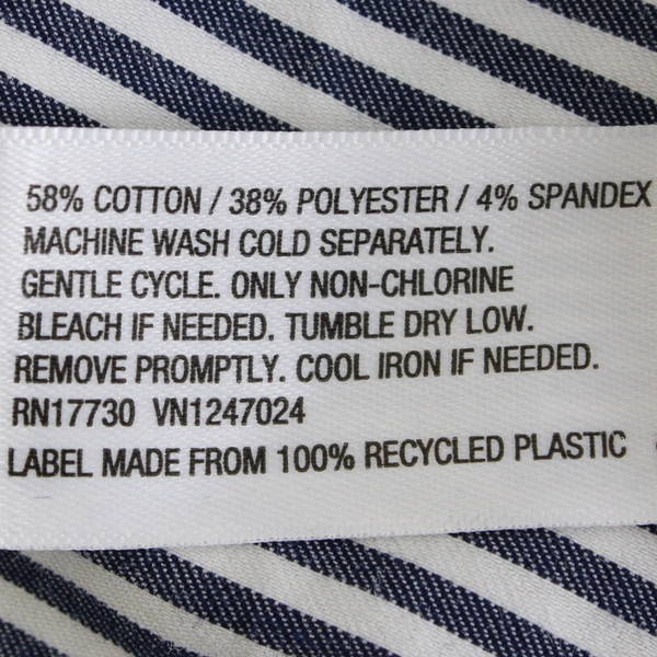 Ava & Viv Blue and White Striped 3/4-Sleeve Button-Up Women's Size 3X