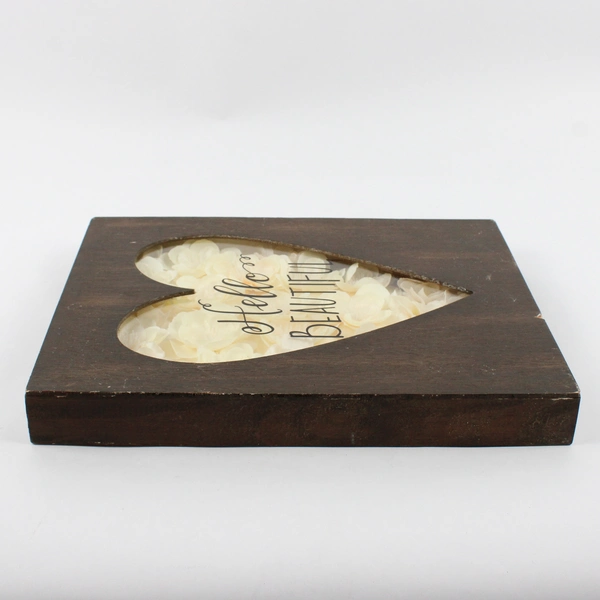 Hello Beautiful Wooden Shadow Box Wall Decor 11" x 14" FLAWED