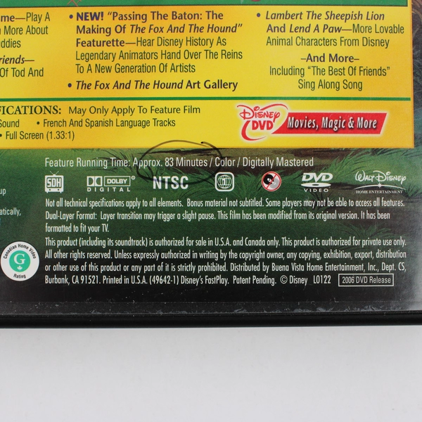 The Fox and the Hound DVD, 2006, 25th Anniversary Edition