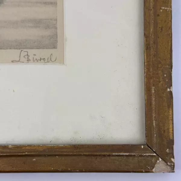 Vintage Framed Matte Print of Schloss Persenbeug Signed