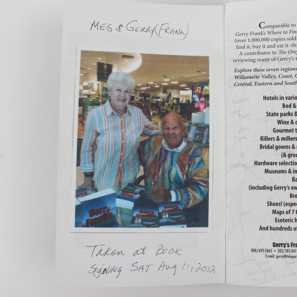 Gerry Frank's Oregon 2012 Paperback Signed Inscription And Photo 1st Edition