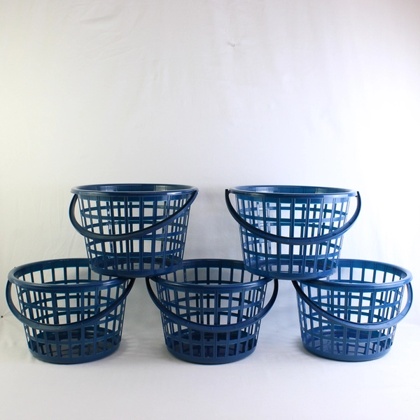 Set of 5 Greenbrier Navy Blue Plastic Baskets 8 1/4"