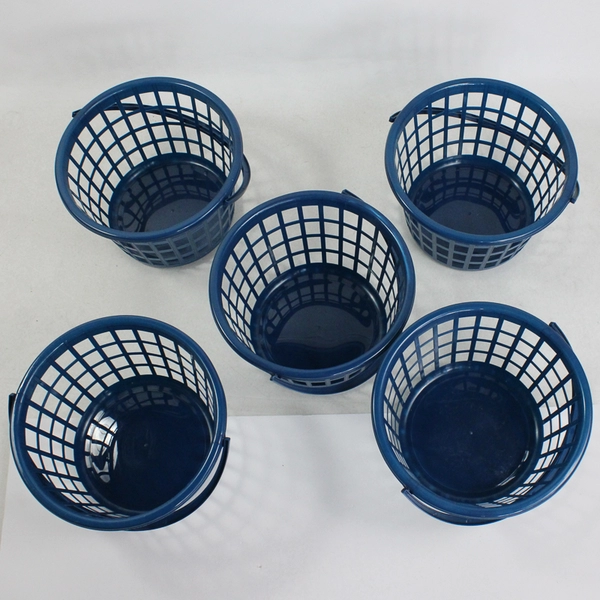 Set of 5 Greenbrier Navy Blue Plastic Baskets 8 1/4"