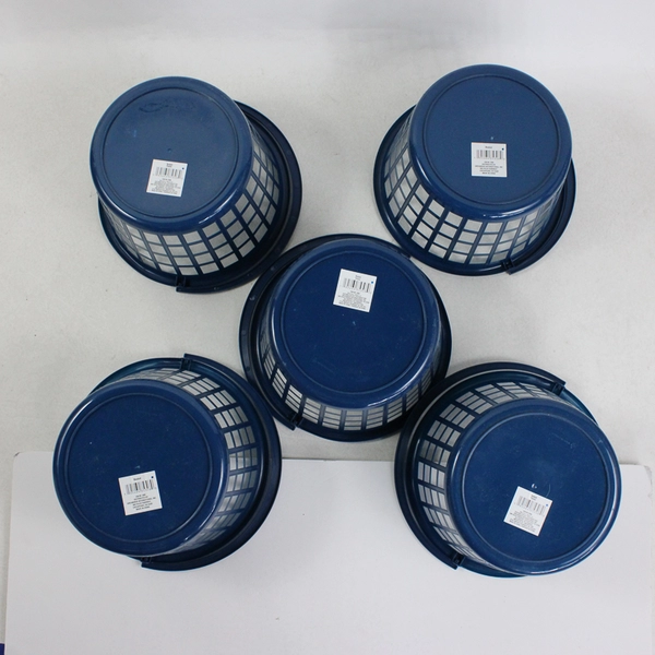 Set of 5 Greenbrier Navy Blue Plastic Baskets 8 1/4"