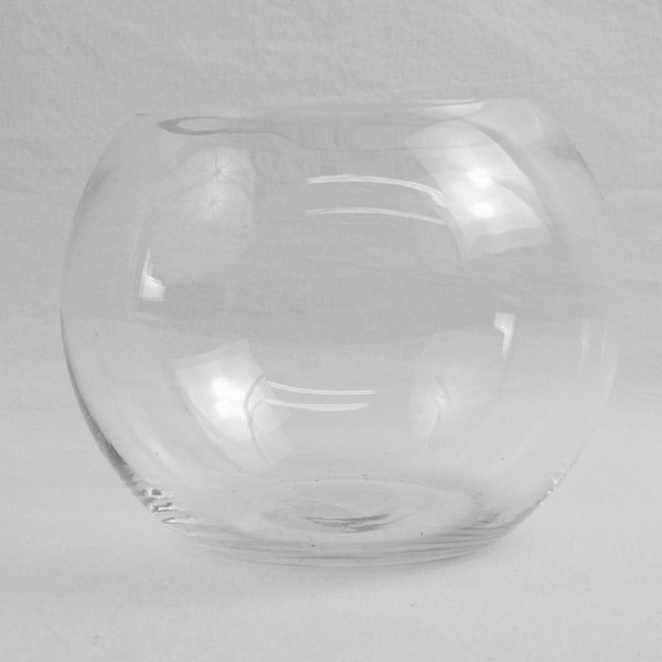 WGV Bowl Clear Glass Vase Bubble Planter Bowl Decor 4.75" Tall VBW0006