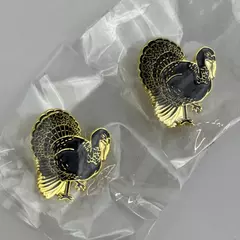 Lot of 2 Blue And Gold Turkey Hat or Lapel Pins New