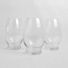 Lot of 3 Clear Glass Flower Vases Decorative Round Sturdy Base 7" Tall