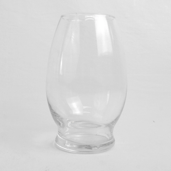 Lot of 3 Clear Glass Flower Vases Decorative Round Sturdy Base 7" Tall