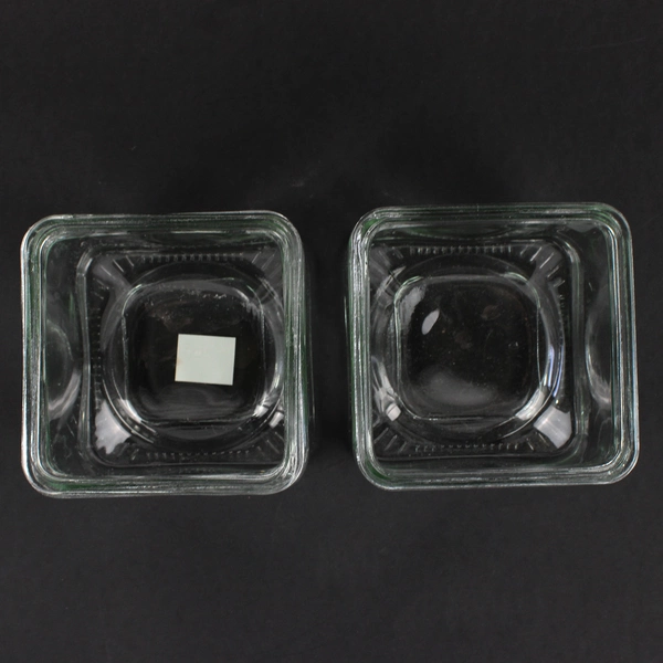 Lot Of 2 Syndicate 4" x 4" x 4"  Square Clear Glass Vase 3059-12-09