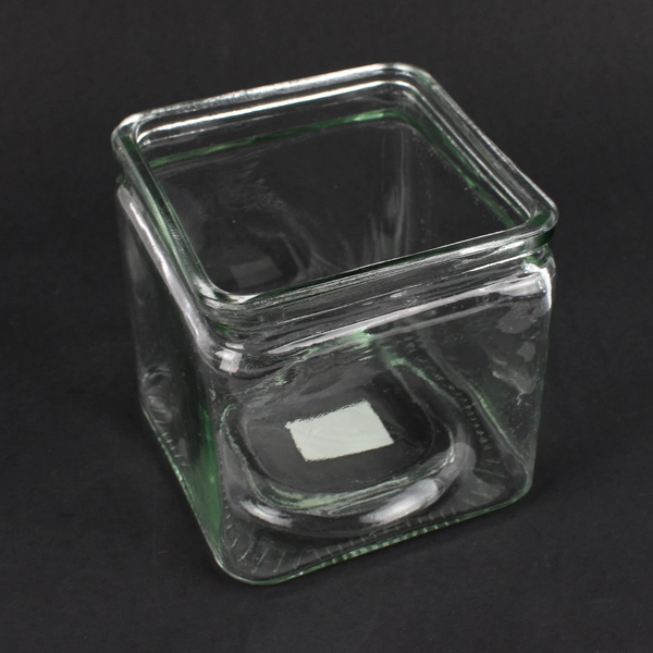 Lot Of 2 Syndicate 4" x 4" x 4"  Square Clear Glass Vase 3059-12-09