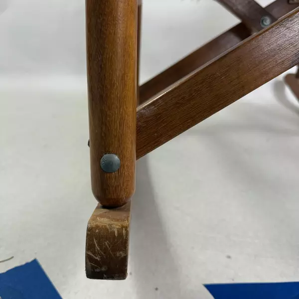 Vintage Leather Embossed Costa Rica Rocking Chair 45" Foldable