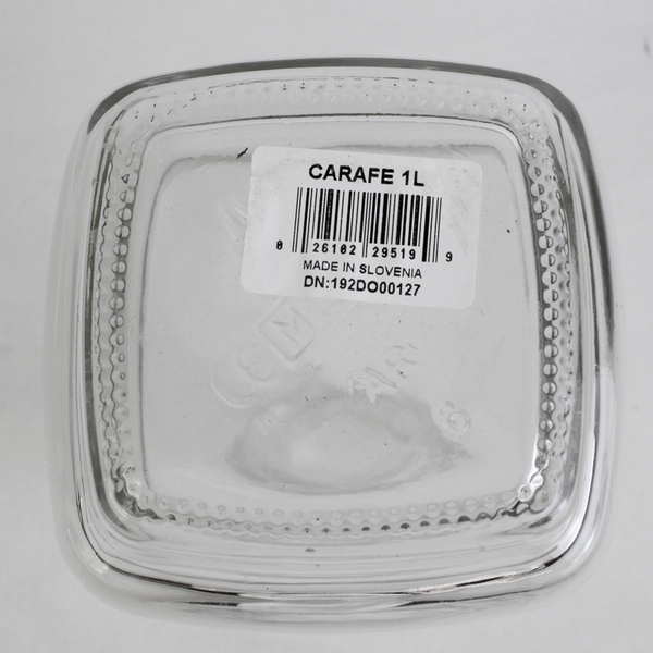 Arcoroc ARC 53675 Carré Carafe 1 Litre Clear Glass Transparent 10" Tall