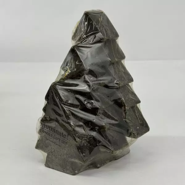 Illuminate 3 Piece Christmas Pine Scented Candle Gift Set Black Trees NIP