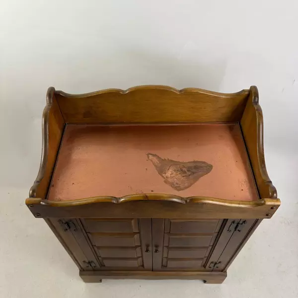 Vintage Butler Wooden Dry Sink Cabinet 35" Tall Solid Wood Storage