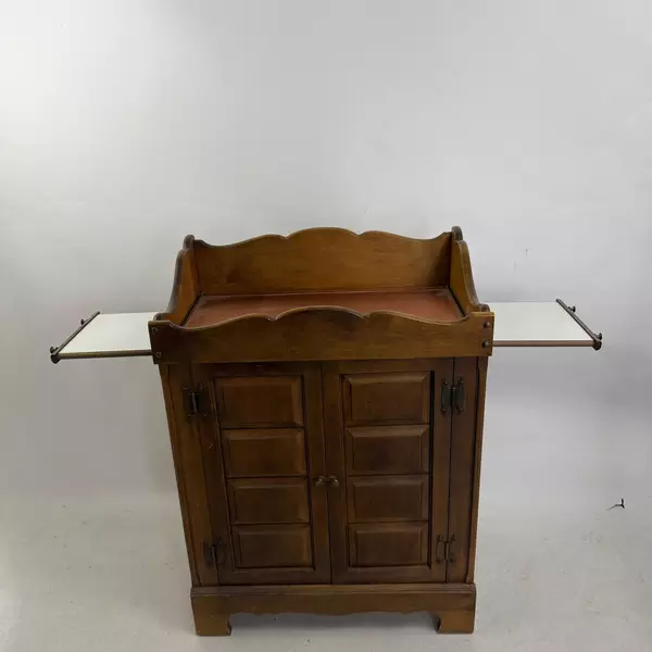 Vintage Butler Wooden Dry Sink Cabinet 35" Tall Solid Wood Storage